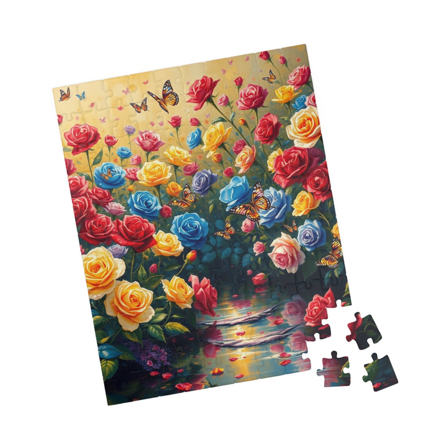 Rose Butterfly Garden Puzzle, Nature-Themed Jigsaw Game, Flower Art Decor, Family Game Night, Birthday Gift for Friends Puzzle The Puzzle Chest