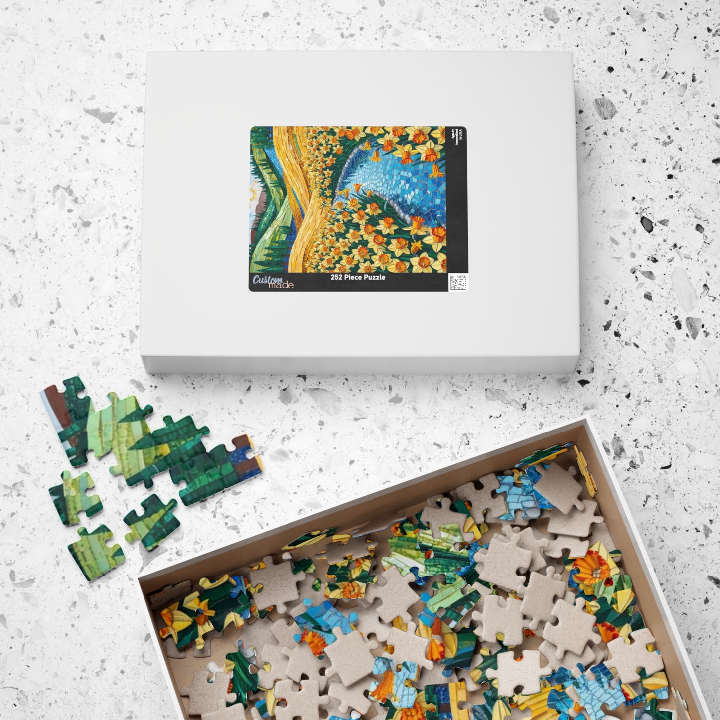 Puzzle, Golden Daffodil Valley 110-1014 Piece Jigsaw, Mosaic Nature Scene, Relaxing Indoor Activity, Mindfulness Hobby, Spring Floral Puzzle Puzzle The Puzzle Chest