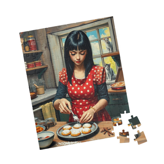 Vintage Kitchen Puzzle - 1014-Piece Jigsaw for Baking Lovers, Cozy Home Decor, Gift for Foodies, Christmas, Family Fun, Cat Theme 110 pcs (Vertical) Puzzle The Puzzle Chest