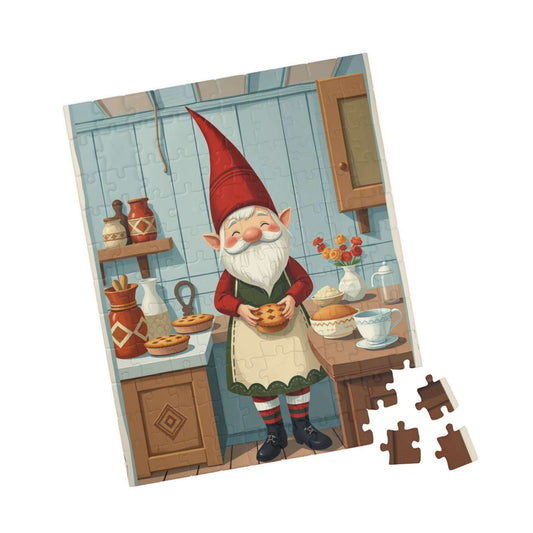 Nordic Gnome Baking Pies – Scandinavian Folk Rustic Kitchen Jigsaw Puzzle 110 pcs (Vertical) Puzzle The Puzzle Chest