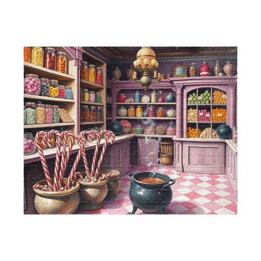 Candy Shop Puzzle, Colorful Vintage Sweet Treats Jigsaw Game, Festive Home Decor, Family Activity, Holiday Fun, Cozy Nights 252 pcs (Horizontal) Puzzle The Puzzle Chest
