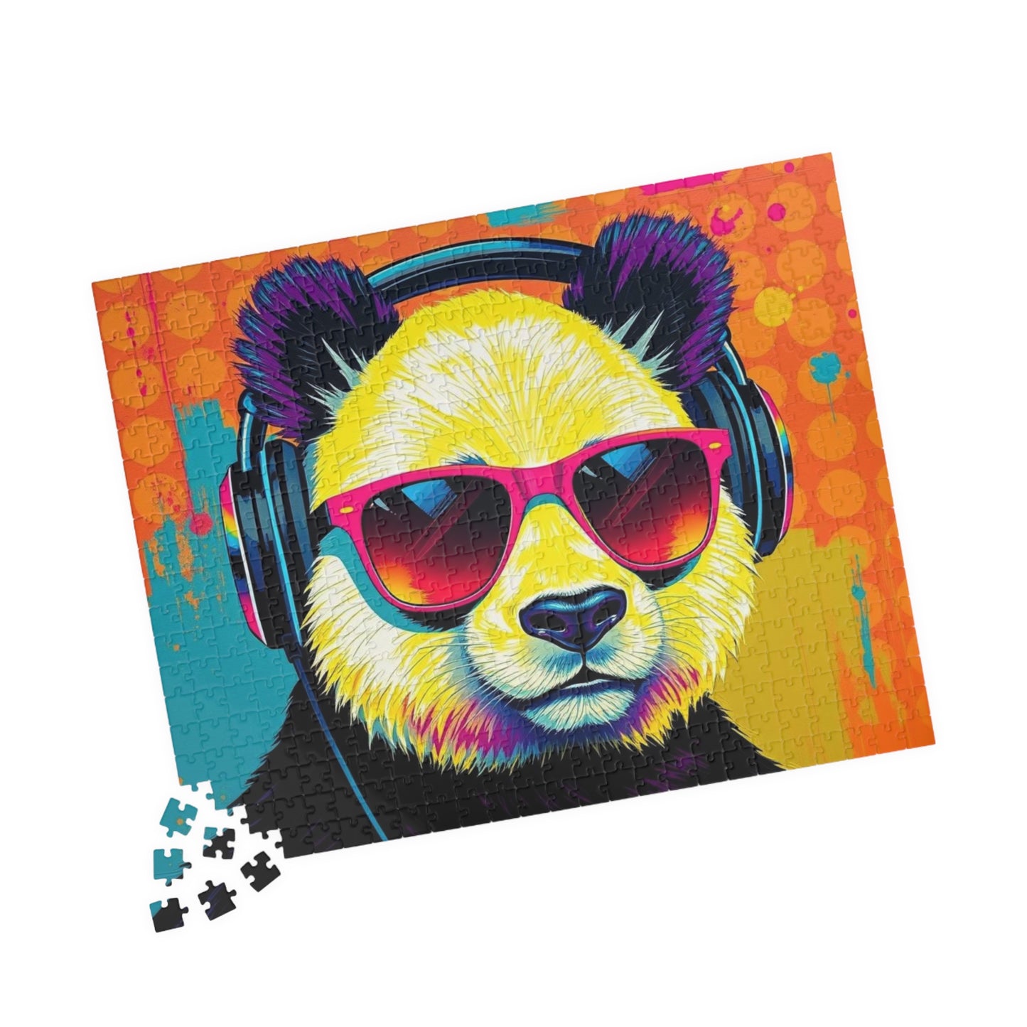 Vibrant Panda Puzzle - Pop Art Jigsaw Game, Fun Family Night, Animal Lover Gift for Friends, Colorful Home Entertainment Puzzle The Puzzle Chest