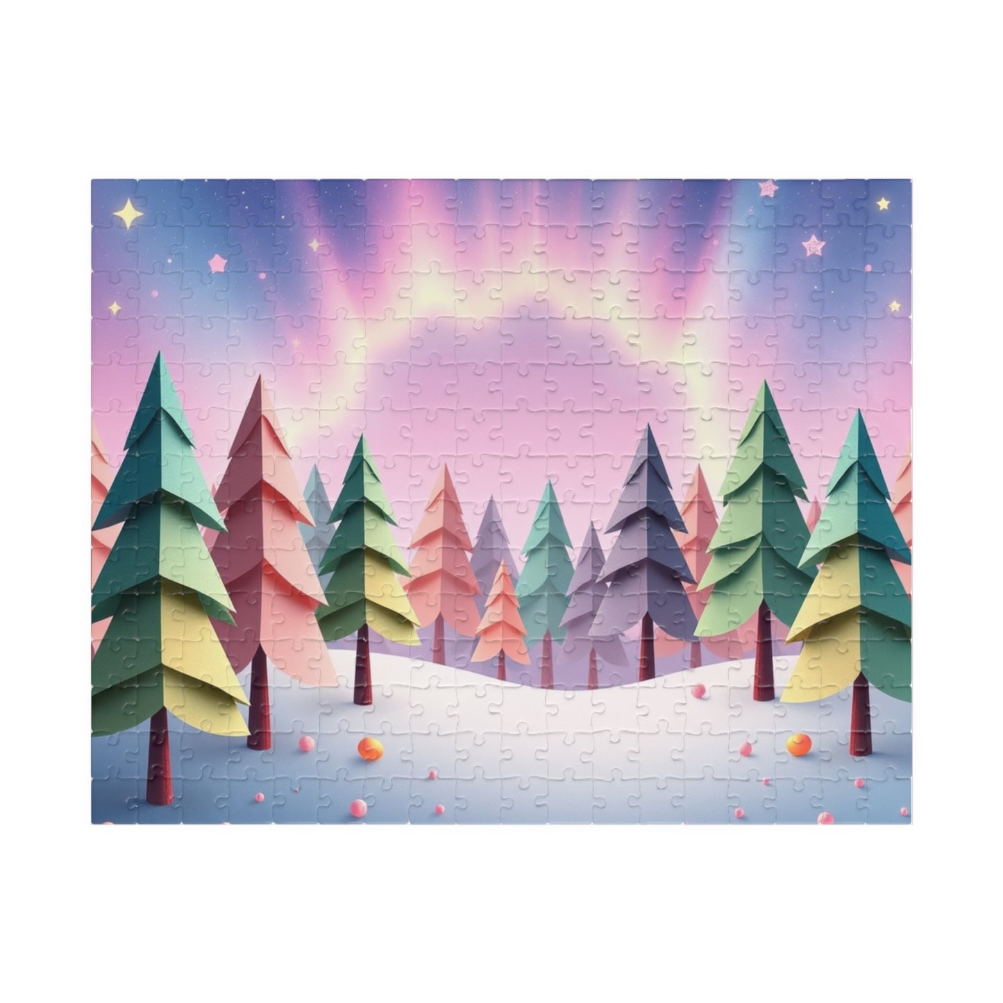 Abstract Landscape Jigsaw Puzzle (110-1014 Piece), Magical Forest with Geometric Trees, Best Unique Gift Idea for Puzzle Lover, Challenging 252 pcs (Horizontal) Puzzle The Puzzle Chest