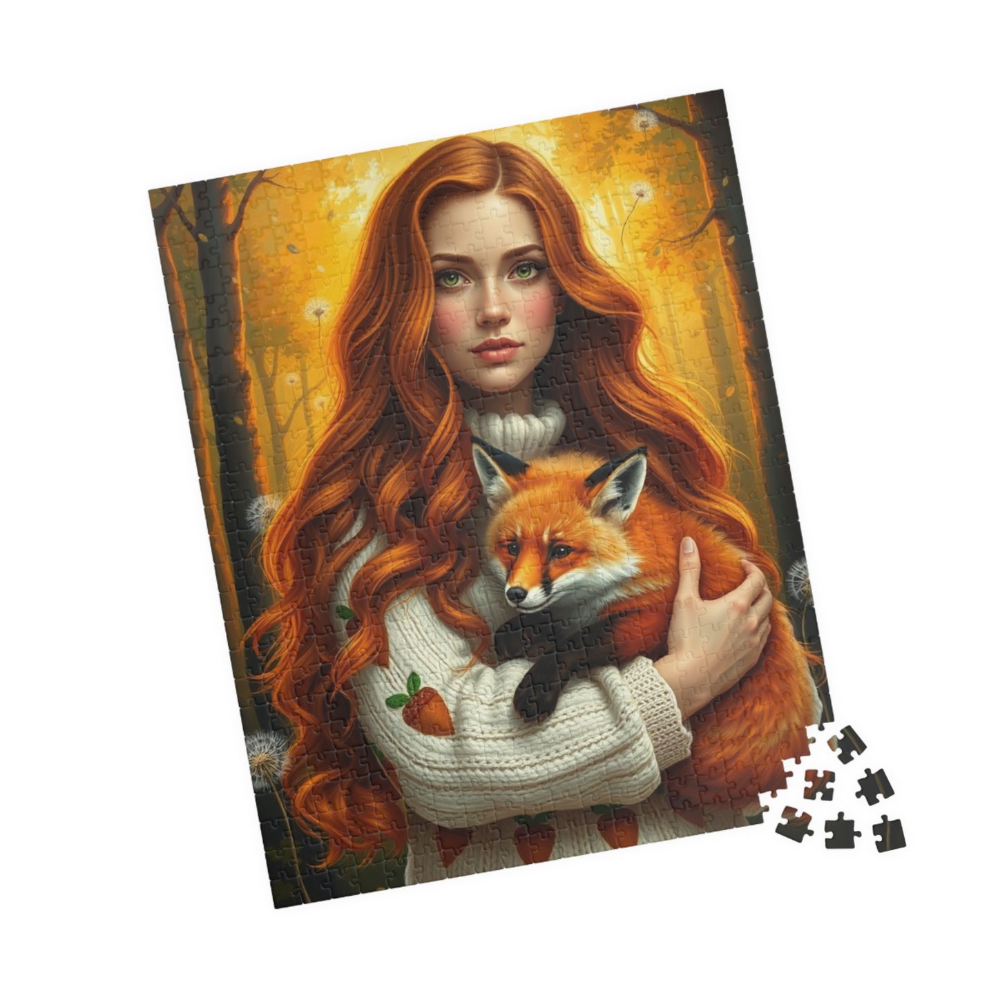 Nature-Inspired Jigsaw Puzzle Featuring a Woman and Fox, Animal Lover Gift for Friend, Indoor Activity for Family or Solo Entertainment Puzzle The Puzzle Chest