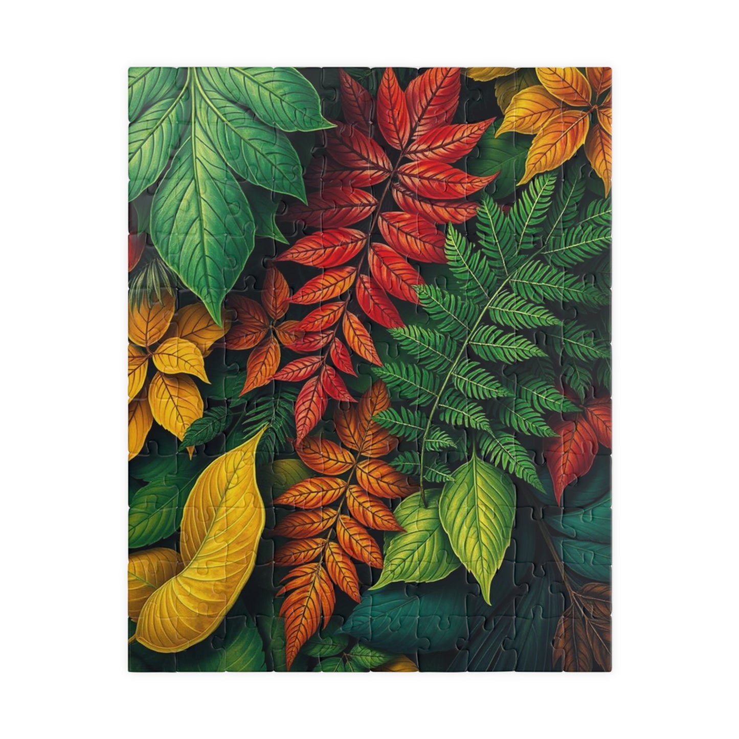 Chaotic Autumn Leaves Jigsaw Puzzle - Colorful Nature Scene, Family Game Night, Cozy Gift for Plant Lover Creative Hobby 110 pcs (Vertical) Puzzle The Puzzle Chest