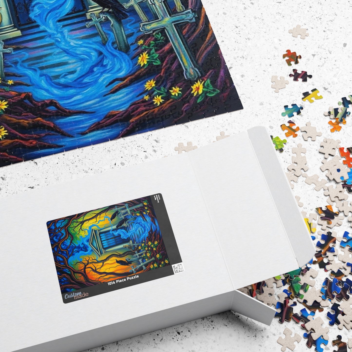 Mystical Cemetery Puzzle, Gothic Dark Fantasy Art Jigsaw Game, Unique Gift for Adult, Solo Fun, Brain Teaser, Quiet Pastime Holiday Activity Puzzle The Puzzle Chest