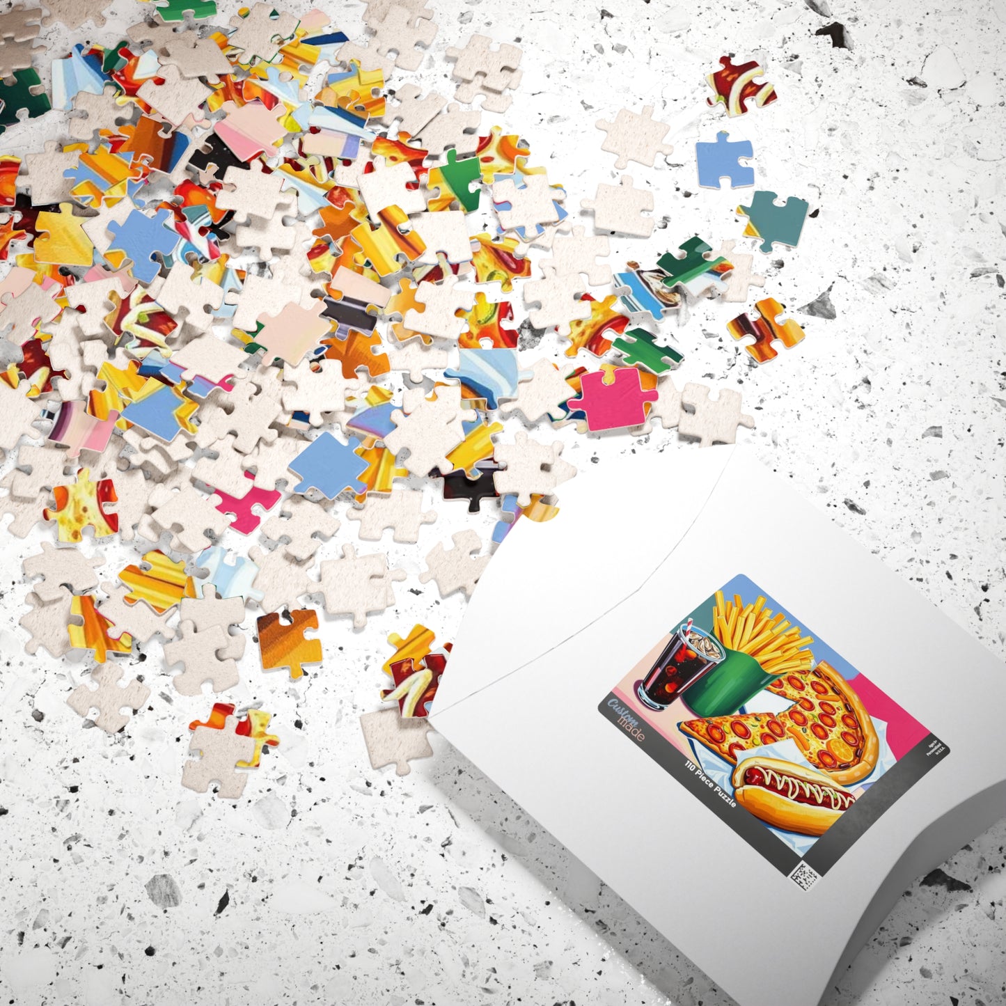 Fast Food Fun Puzzle - Pop Art Jigsaw Game Adult Gift for Food Lovers, Family Game Night, Unique Home Entertainment Puzzle The Puzzle Chest