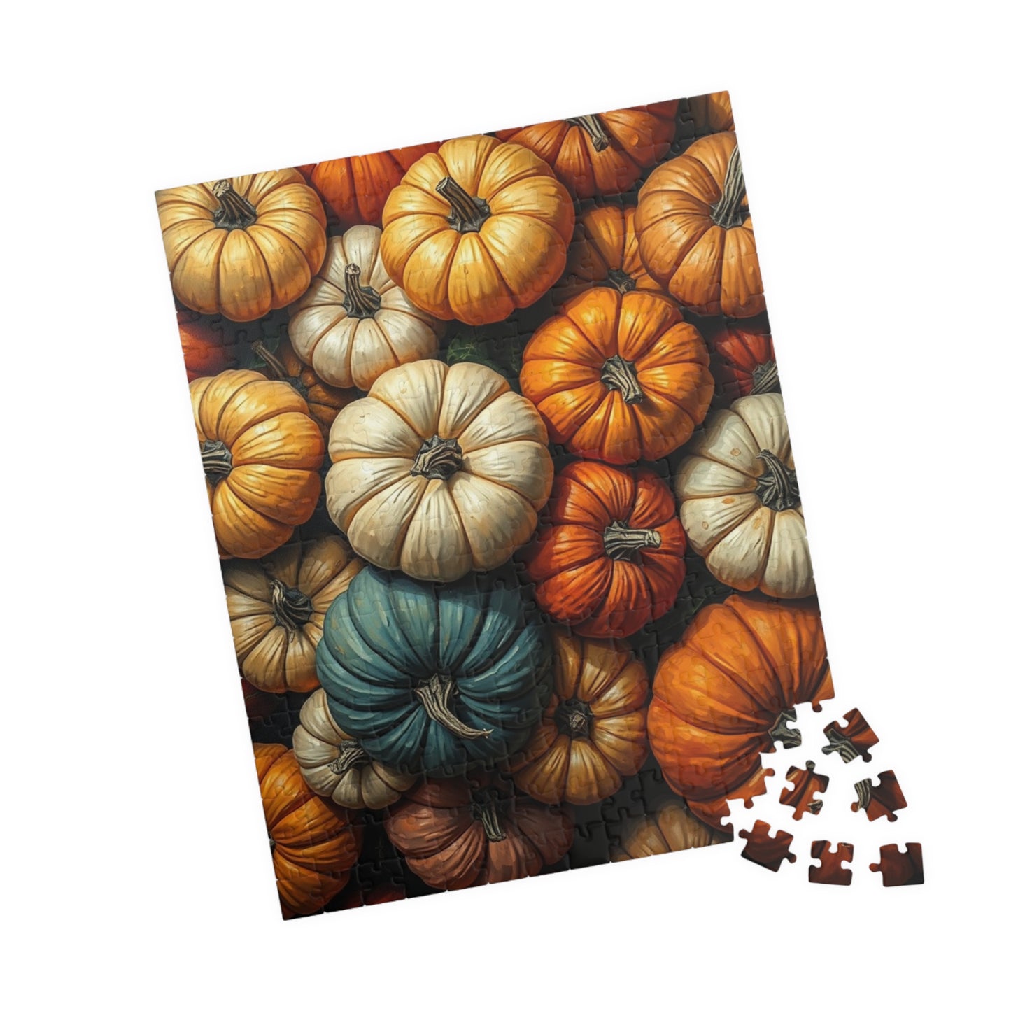 Chaotic Autumn Pumpkin Puzzle, Colorful Overlapping Harvest Design, Fun and Engaging Fall Jigsaw Game for Puzzle Lover and Art Enthusiasts Puzzle The Puzzle Chest