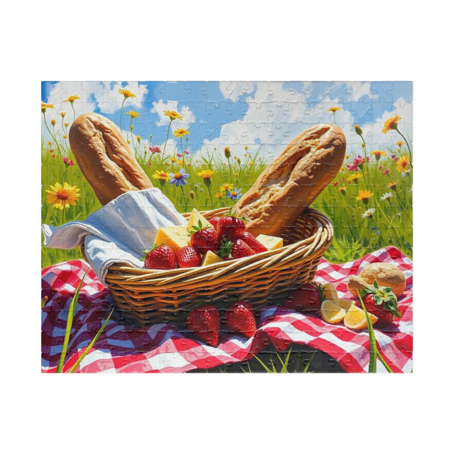Spring Picnic Puzzle (110, 252, 520, 1014-piece) - Perfect for Family Fun, Game Night, Outdoor Gatherings, Foodie Birthday Holiday Gifts 252 pcs (Horizontal) Puzzle The Puzzle Chest