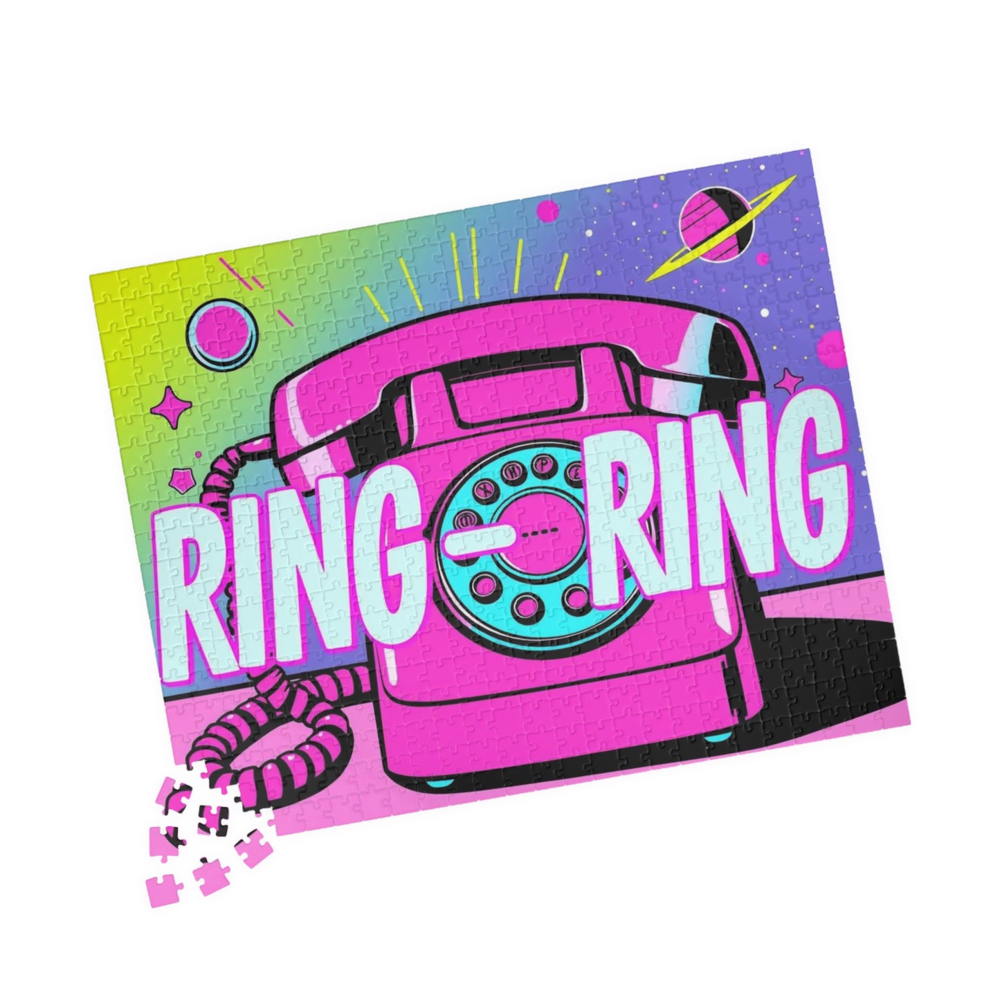 Retro Phone Puzzle - Pop Art Jigsaw Game for Family Fun, Ring-Ring Design, Perfect Birthday Holiday Gift for Friends Home Entertainment Puzzle The Puzzle Chest