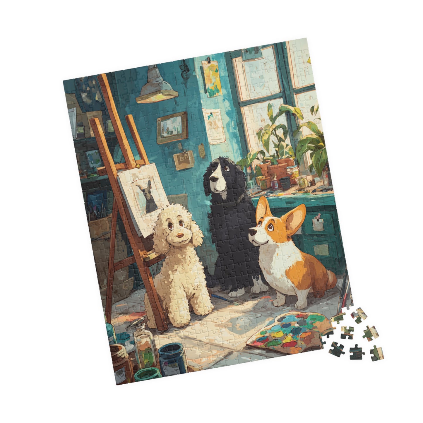Dog Crew Art Studio Jigsaw Puzzle, Canine Lovers Puzzle, Animal Themed Tabletop Game for Adults and Kids 520 pcs (Vertical) Puzzle The Puzzle Chest