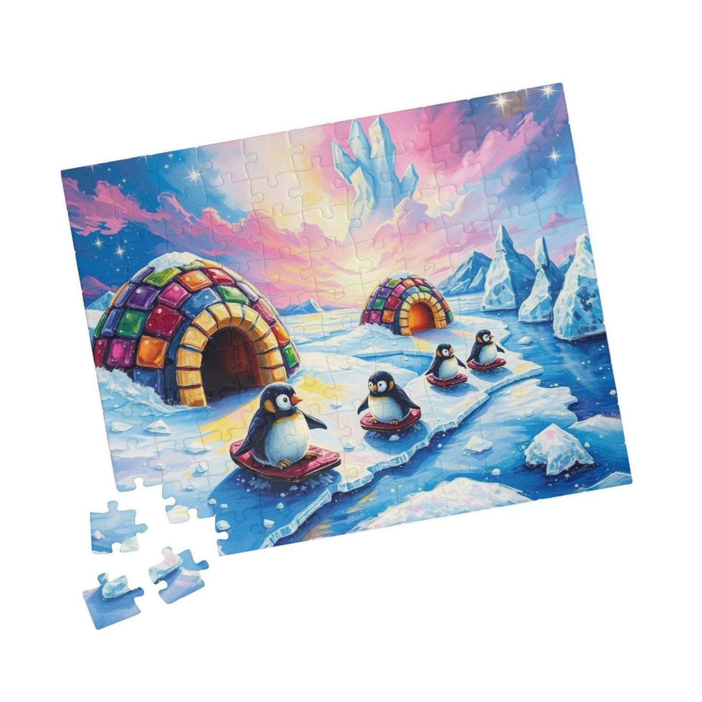 Arctic Whimsy Cozy Penguin Puzzle - 110-1014 Piece Winter Jigsaw, Fun Family or Solo Activity, Holiday or Birthday Gift, Senior Brain Teaser