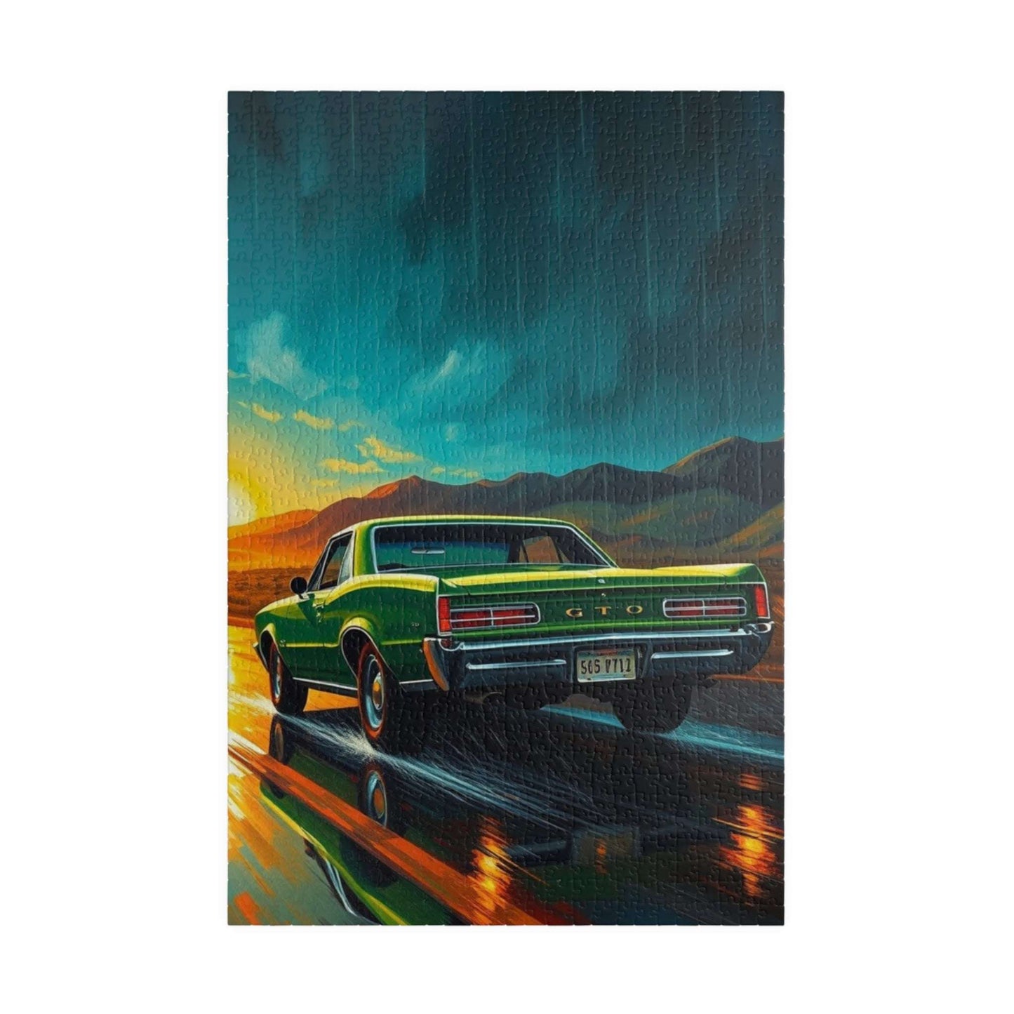 Retro Car Puzzle - 1966 GTO, Perfect for Car Lover, Family Game Night, Vintage Enthusiasts, Gifts for Him/Her, Puzzle Lover Mindful Activity 1014 pcs (Vertical) Puzzle The Puzzle Chest