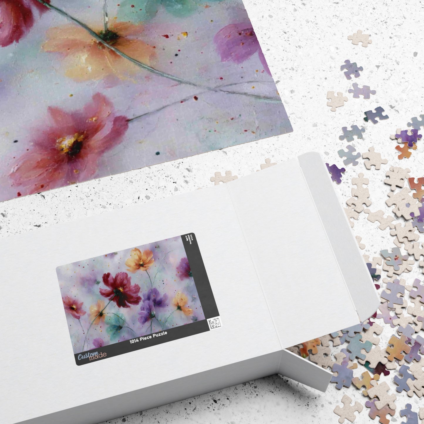 Pastel Bloom Jigsaw Puzzle - Vibrant Abstract Flowers with Gentle Whimsy