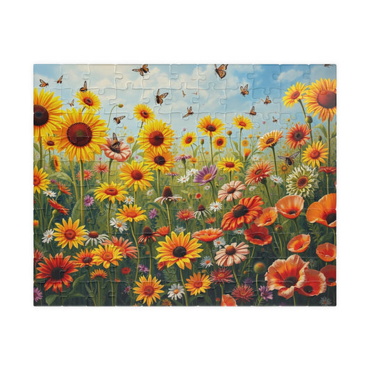 Bright Floral Puzzle | Nature Lovers Gift, 110-1014 Piece Botanical Adult Jigsaw Puzzle, Gift for Flower Enthusiast, Quiet Leisure Activity 110 pcs (Horizontal) Puzzle The Puzzle Chest