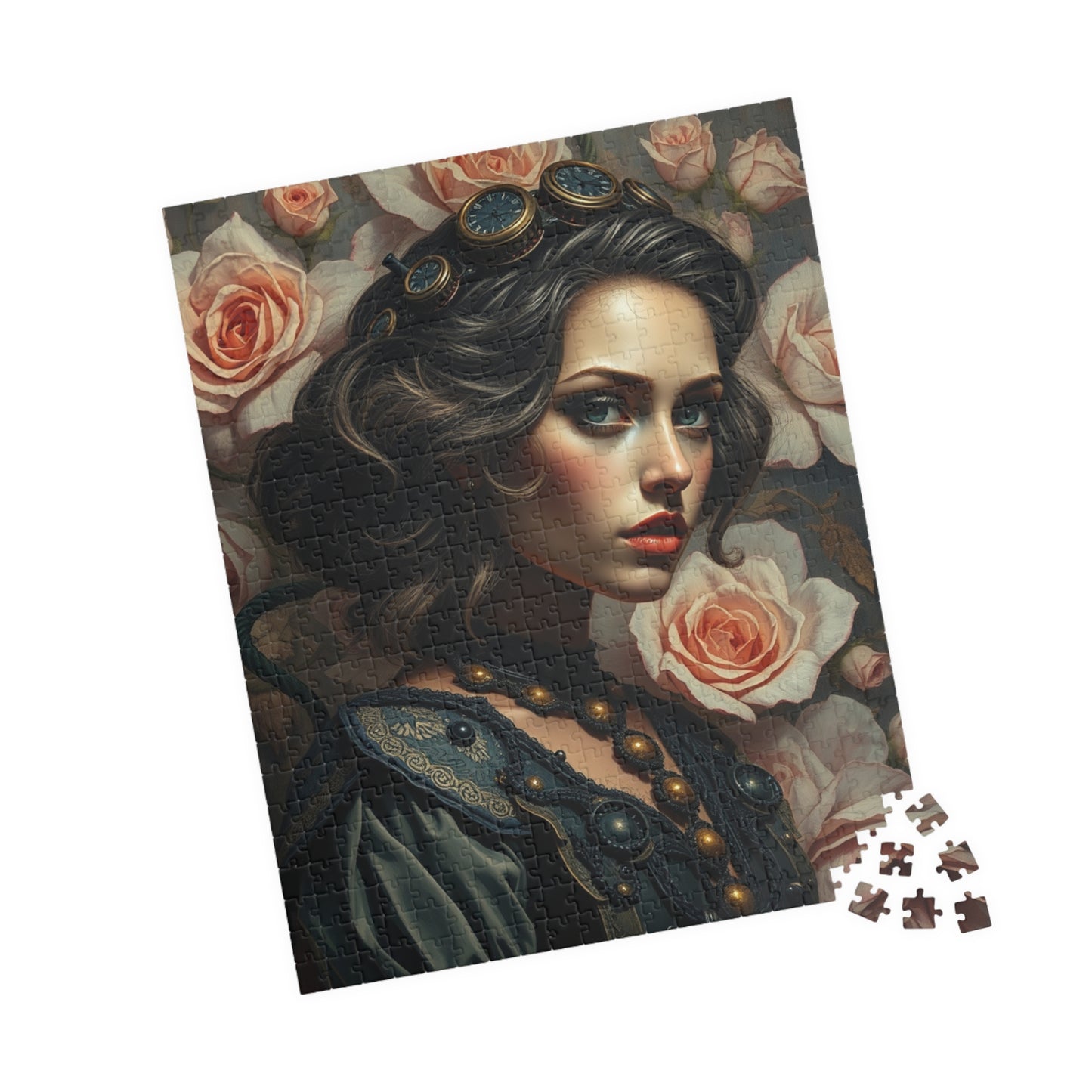 Beautiful Floral Portrait Puzzle, 110-1014 Piece Steampunk Design Jigsaw Game, Unique Gift for Art Lover Puzzle Enthusiast, Family Activity Puzzle The Puzzle Chest