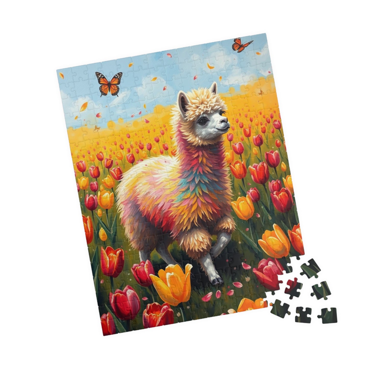 Colorful Llama Jigsaw Puzzle, Flower Nature Theme Adult Game, Fun Family Activity, Ideal Animal Lover Gift, Home Entertainment Mindful Hobby Puzzle The Puzzle Chest