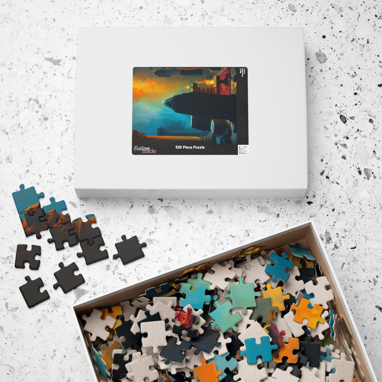 Gothic Jigsaw Puzzle, Dark Shadowy Cloaked Figure Altar Ruined Temple Torchlight Theme, 110 252 520 1014-piece, Wall Art Decor, Lore Gift Puzzle The Puzzle Chest