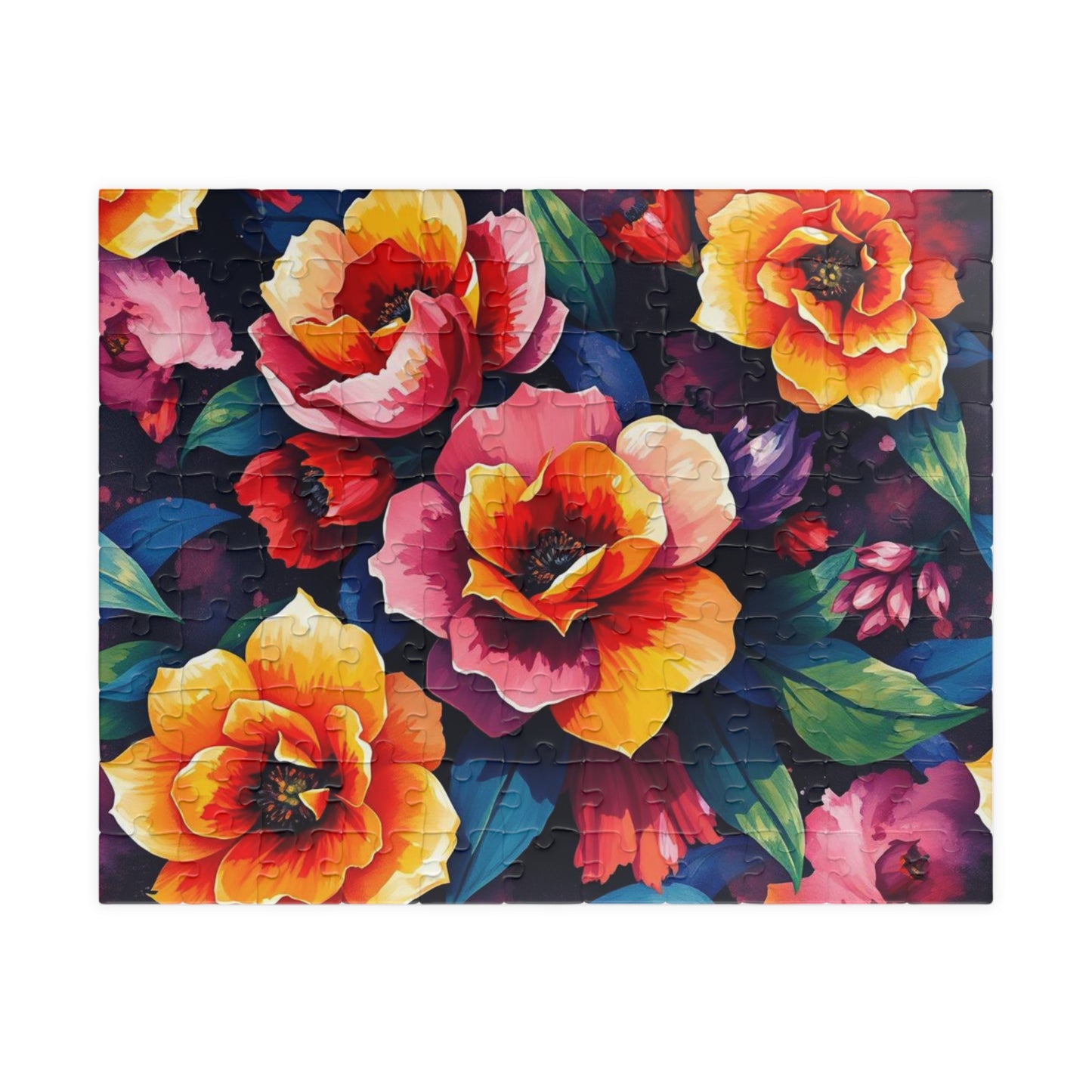 Floral Puzzle Artwork - 110, 252, 520, 1014-piece Jigsaw Games for Family Time, Gift for Friends, Home Entertainment, Art Lovers 110 pcs (Horizontal) Puzzle The Puzzle Chest