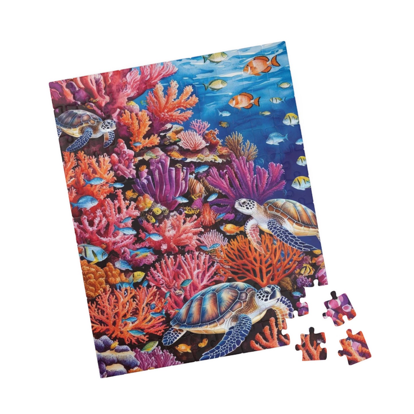Underwater Sea Turtles Jigsaw Puzzle, 520-Piece Ocean Coral Reef Fish, Meditation Game, Stress Relief Activity, Best Gift for Nature Lovers Puzzle The Puzzle Chest