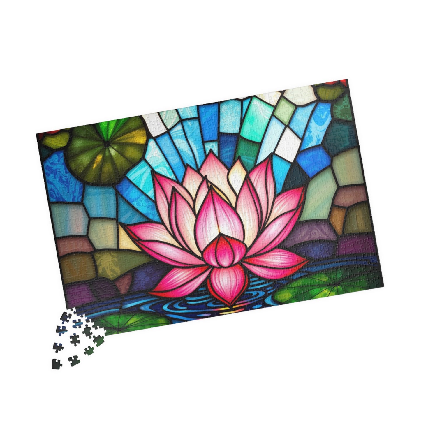 Lotus Jigsaw Puzzle, Sacred Pink Flower in Bloom, Faith-Based Nature Themed Game, Relaxation Activity, Unique Gift for Puzzle Lover Puzzle The Puzzle Chest