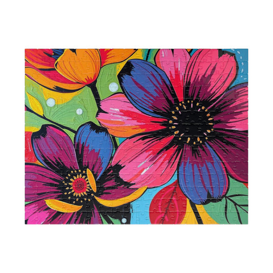 Floral Art Puzzle, Colorful Flower Jigsaw for Relaxation, Gift for Puzzlers, Home Entertainment, Fun Family Activity, Mindful Brain Teaser 252 pcs (Horizontal) Puzzle The Puzzle Chest