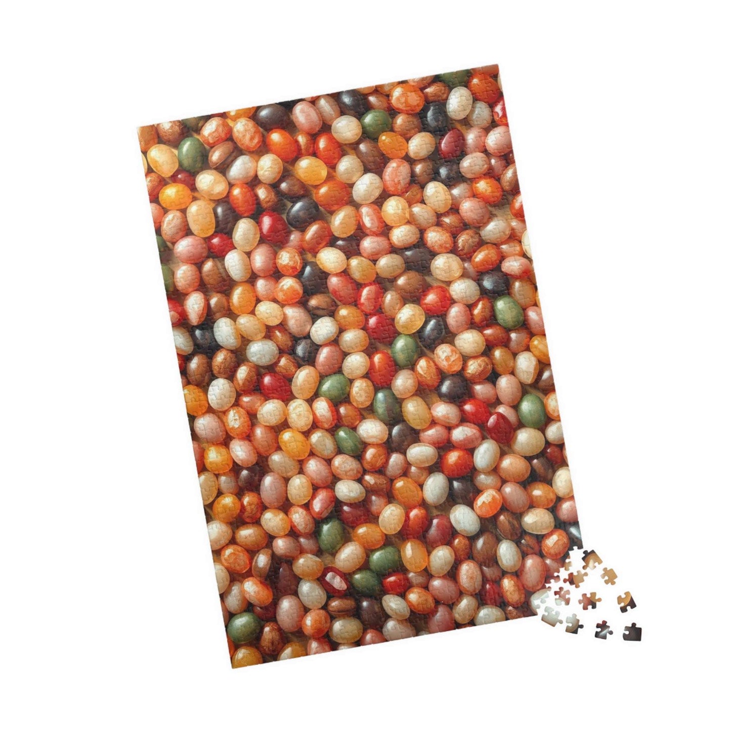 Chaotic Jelly Beans Puzzle, Vibrant Candy-Themed Jigsaw, Earth Tones Food Collage, Family Activity, Quiet Pastime, Foodie Puzzle Lover Puzzle The Puzzle Chest