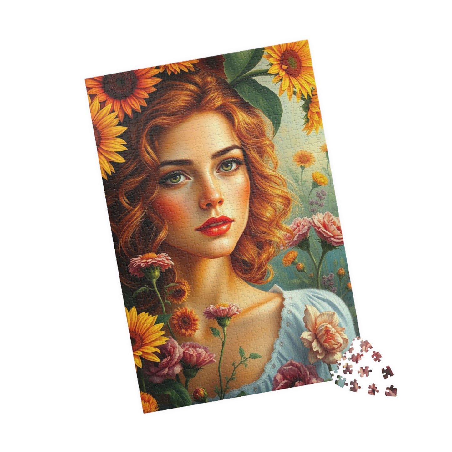 Sunflower Muse Jigsaw Puzzle for Adults, Woman Floral Portrait, Creative Hobby Puzzle Gift for Friends and Family, Fun Challenge Puzzle The Puzzle Chest