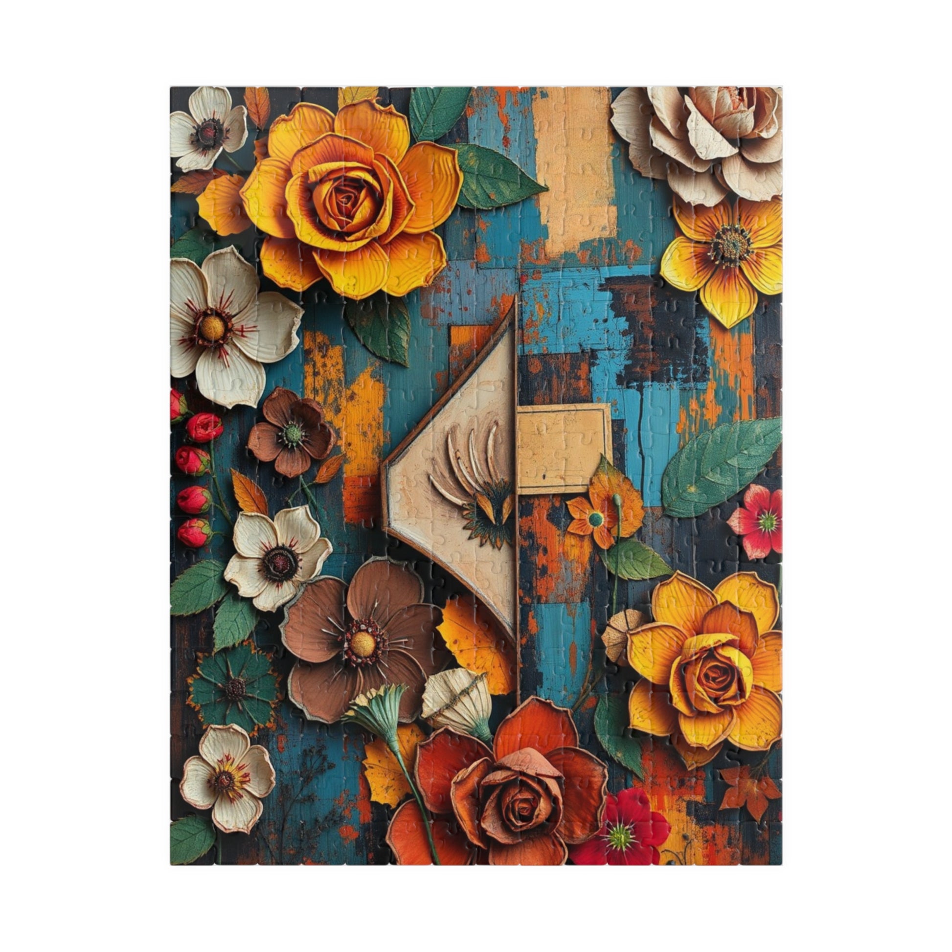 Abstract Floral Retro Jigsaw Puzzle 252 pcs (Vertical) Puzzle The Puzzle Chest
