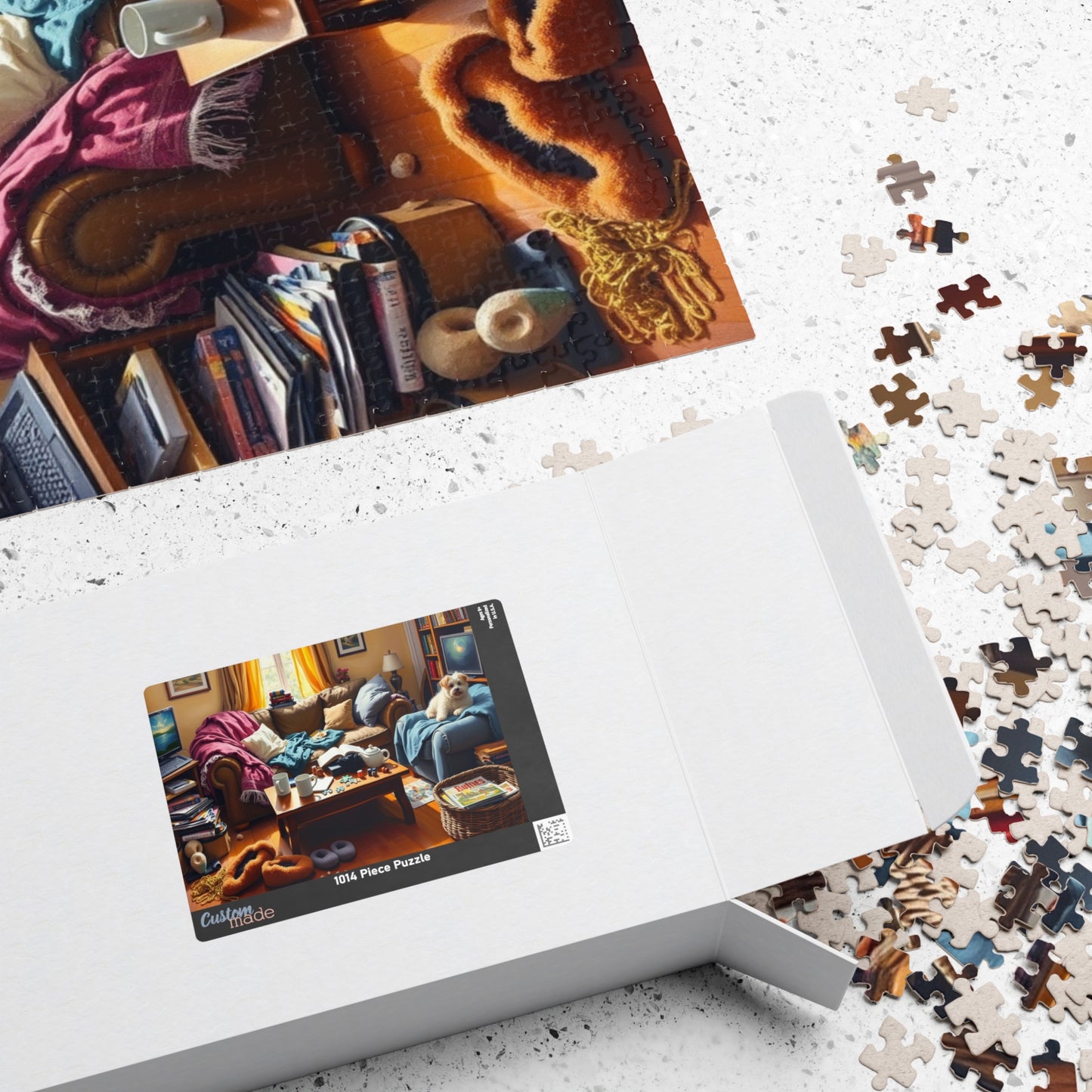 Jigsaw Puzzle for Adults, Messy Cluttered Living Room Scene, Fun Family Activity, Home Decor, Relaxation Gift, Puzzle Challenge, Interactive