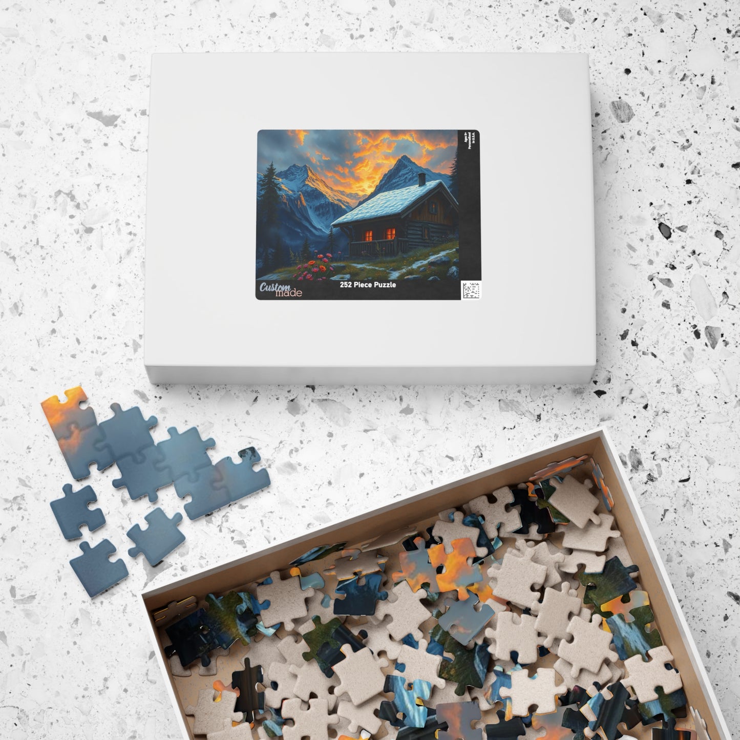 Mountain Cabin Puzzle - Cozy Atmosphere, Nature Lovers Gift, Family Activity, Mindful Challenge, 110 to 1014-Piece Options Puzzle The Puzzle Chest