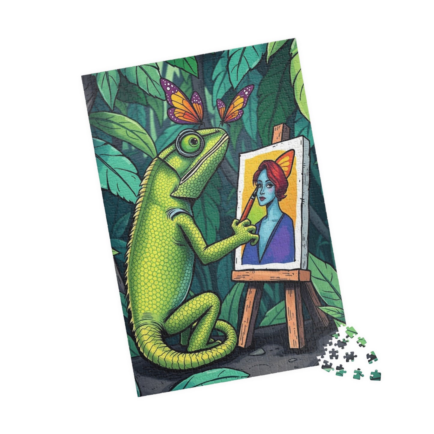 Chameleon Art Jigsaw Puzzle - 110, 252, 520, 1014-Piece, Colorful Nature Scene, Unique Gift for Puzzle Lovers, Fun Family Activity, Brain Teaser Puzzle The Puzzle Chest