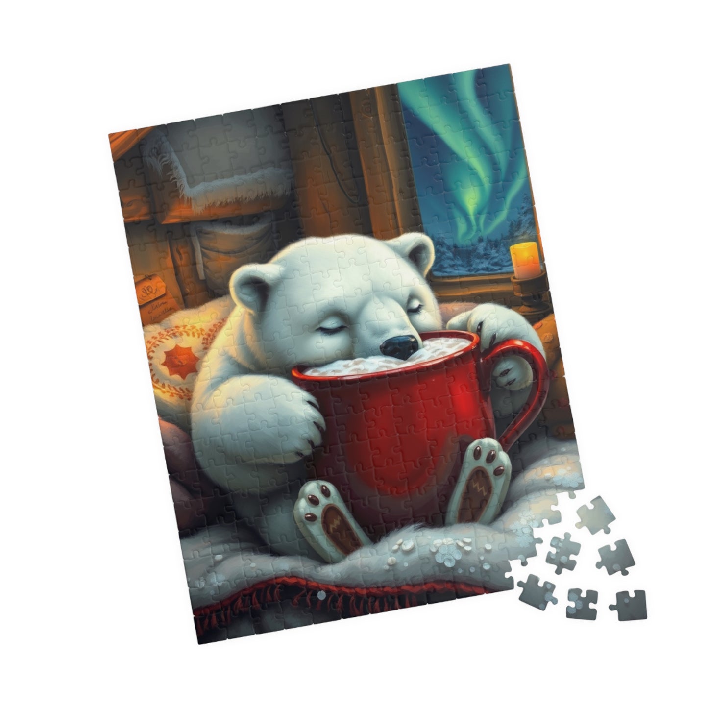 Cozy Polar Bear Jigsaw Puzzle, Winter Vibes Home Entertainment, Fun Family Game, Gift for Adult Puzzle Lovers, Holiday Activity for Animal Lover Puzzle The Puzzle Chest