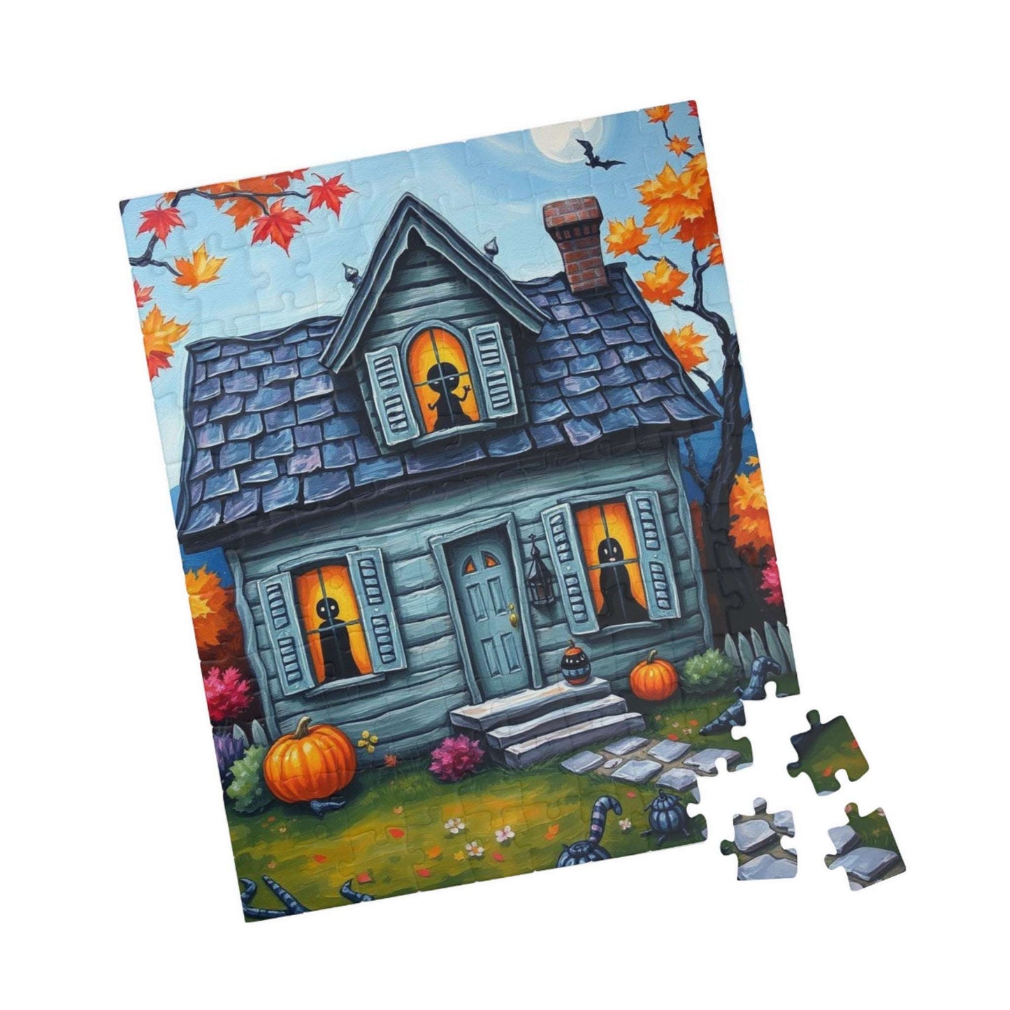 Autum Spirits Abound Jigsaw Puzzle - Halloween Ghost Puzzle for Adults Ideal for Family Game Night, Puzzle Lover Gift, Fun for Fall Occasion