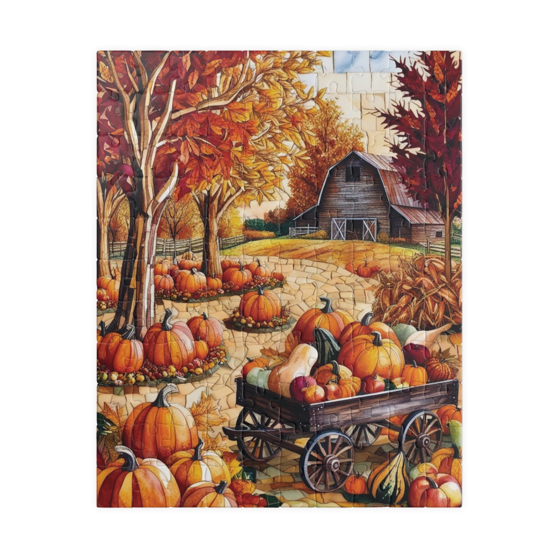 Autumn Harvest Jigsaw Puzzle, Mosaic Fall Scene Game for Adults, Gifted Puzzle Nature Enthusiasts Puzzle Lover Frameable Wall Art 110 pcs (Vertical) Puzzle The Puzzle Chest