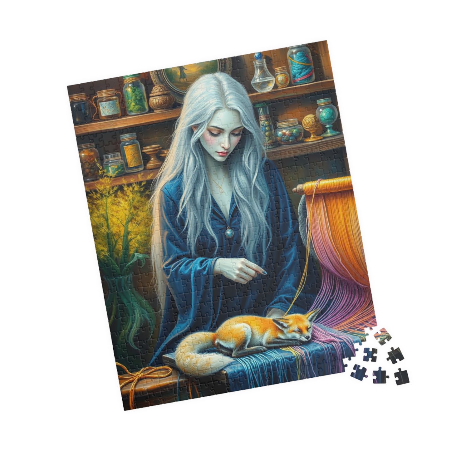 Threads of Magic Jigsaw Puzzle - Witch Puzzle, 110, 252, 520, 1014-piece Puzzle Lover Gift, Family Game Night, Therapy Activity, Halloween