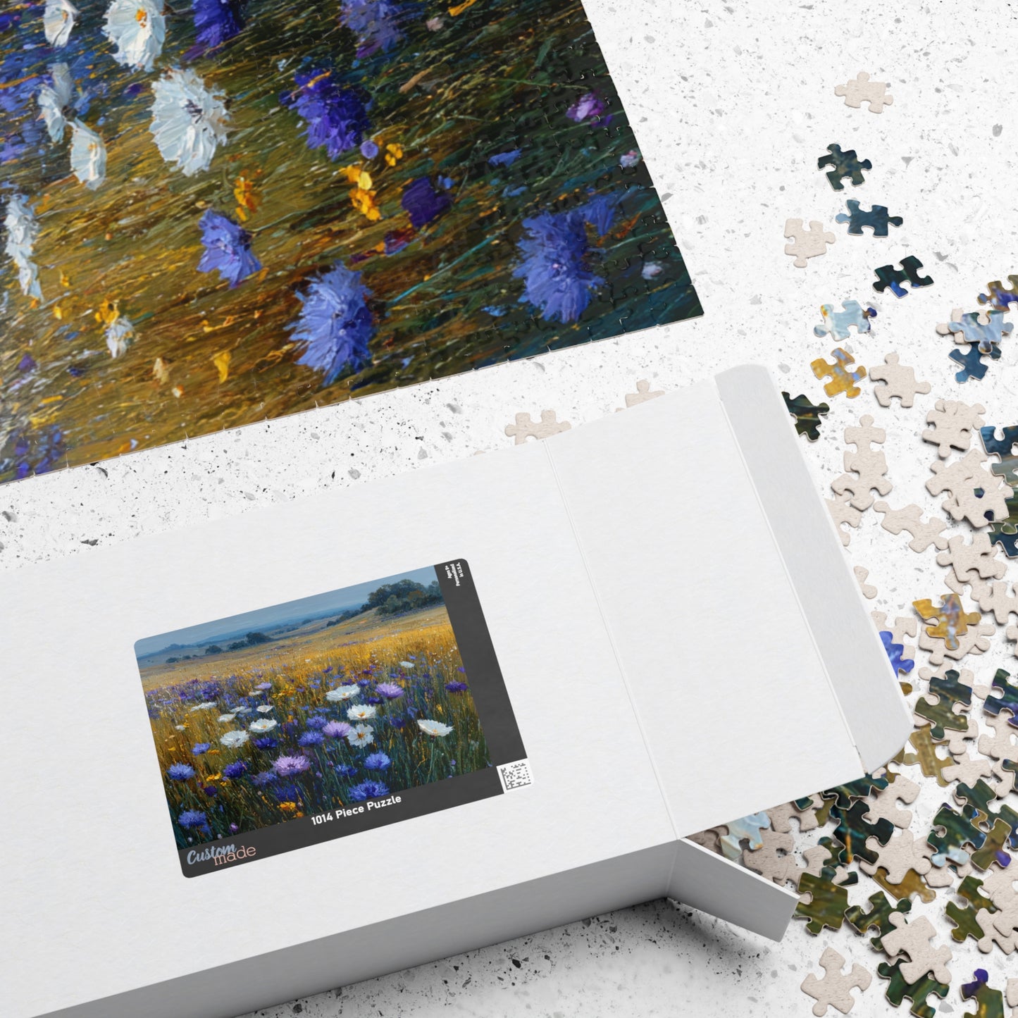 Late Summer Wildflower Jigsaw Puzzle – Calm Blue and Lavender Countryside, Nature Inspired Floral Landscape Puzzle The Puzzle Chest