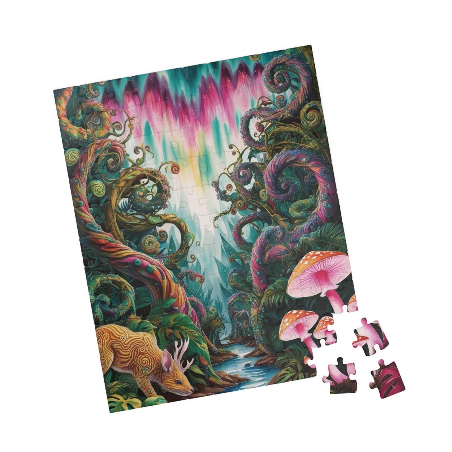 Trippy Jigsaw Puzzle, Vibrant Kaleidoscopic Jungle Scene, Relaxing Solo Game, Puzzle Enthusiasts Entertainment, Puzzling Activity for Adults Puzzle The Puzzle Chest