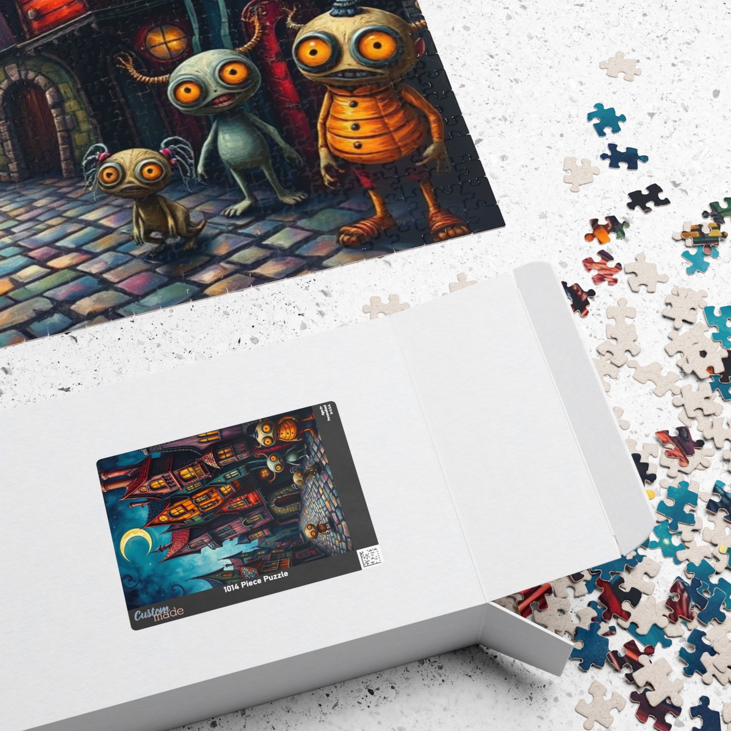 Whimsical Halloween Village Jigsaw Puzzle, 110-1014 Piece Dark Fantasy Art Nighttime Scene, Perfect for Family Game Night, Puzzle Lover Gift The Puzzle Chest