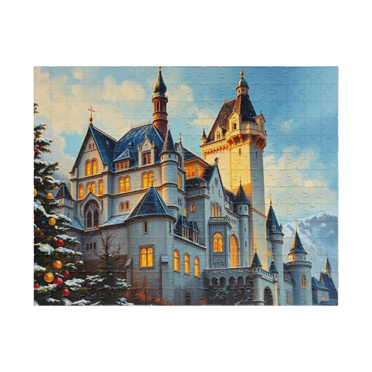 Neuschwanstein Castle Winter Jigsaw Puzzle, Snowy Bavaria Landscape Game, Famous Landmark Architecture, Travel Lover Best Unique Gift 252 pcs (Horizontal) Puzzle The Puzzle Chest