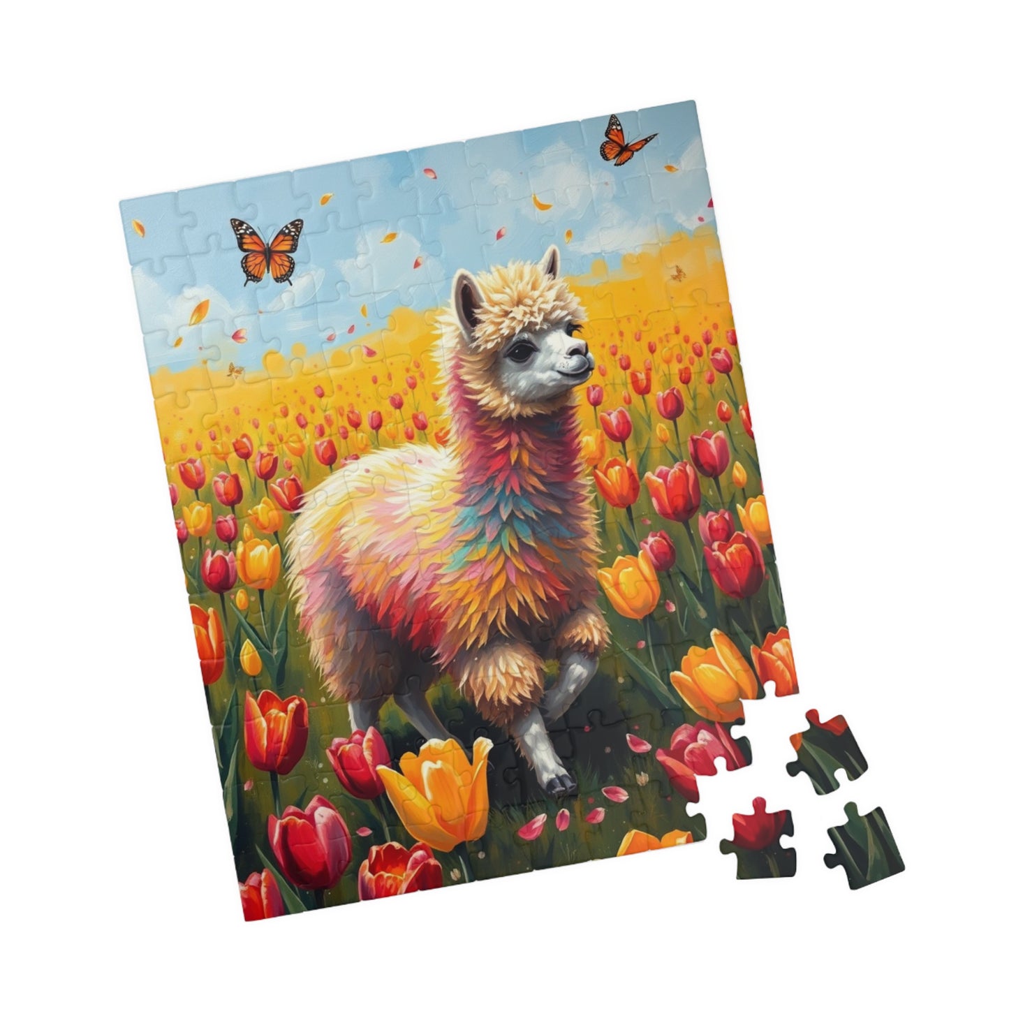 Colorful Llama Jigsaw Puzzle, Flower Nature Theme Adult Game, Fun Family Activity, Ideal Animal Lover Gift, Home Entertainment Mindful Hobby Puzzle The Puzzle Chest