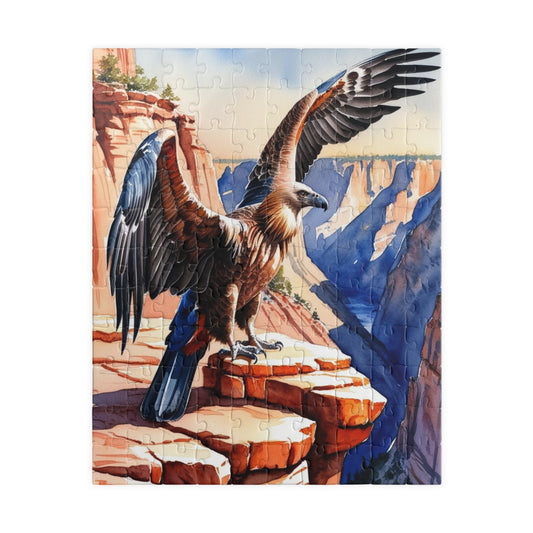 Puzzle - Golden Eagle Canyon Jigsaw Puzzle, 110/252/520/1014 Pieces, Wildlife Lover Gift, Nature Scene Art, Brain Teaser Game, Relaxing 110 pcs (Vertical) Puzzle The Puzzle Chest