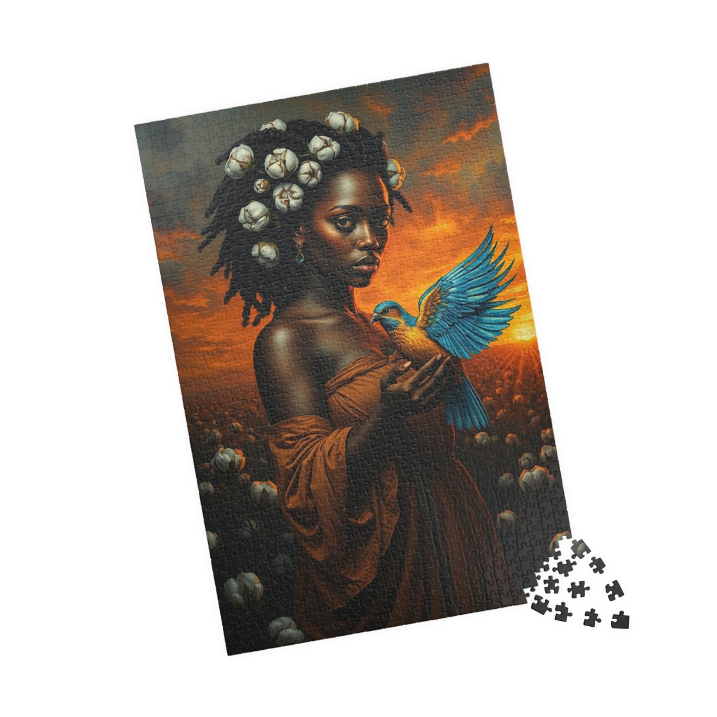 Black Woman in Cotton Field Jigsaw Puzzle, Black History African American Puzzle Art for Adults, Afrocentric Family Home Entertainment or Solo Fun, Friend Gift Puzzle The Puzzle Chest