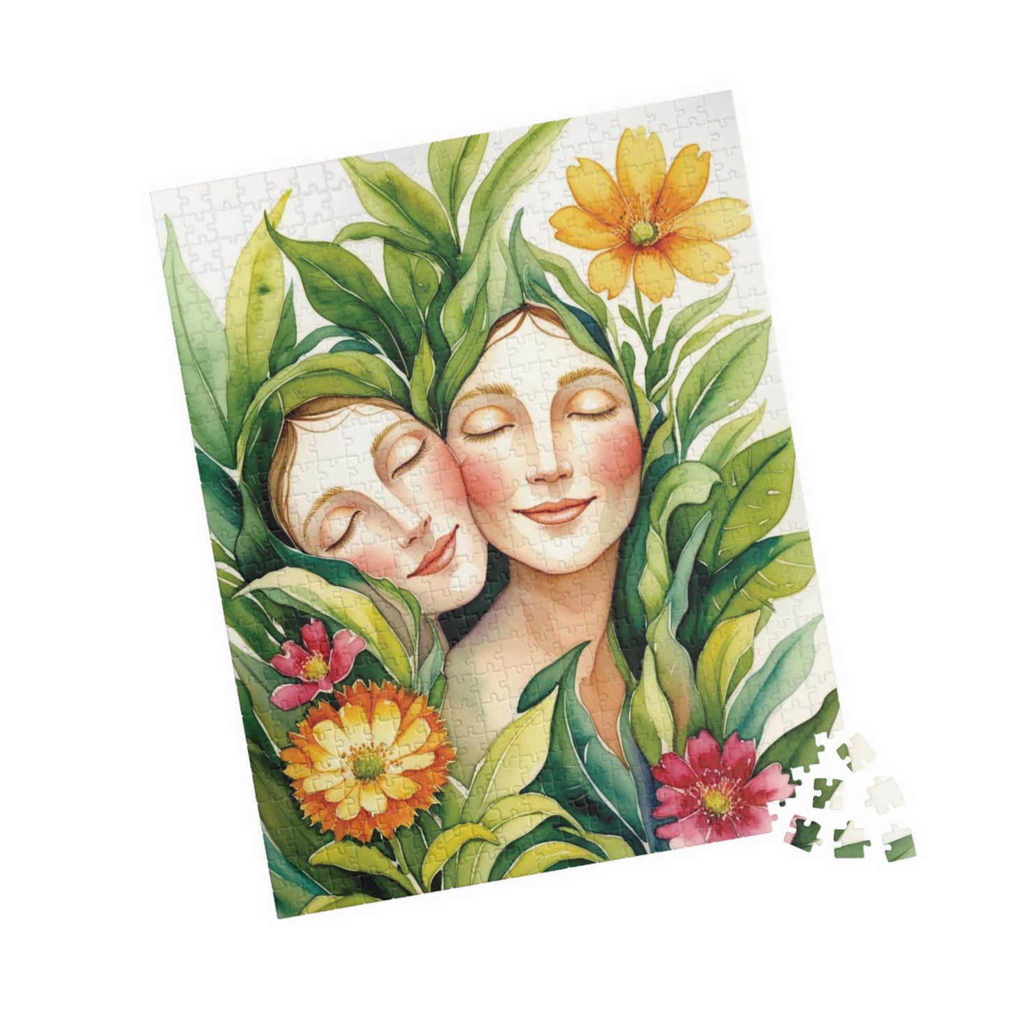 Surreal Human-Nature Jigsaw Puzzle, Floral Faces Design, Adult Puzzle Relaxing Indoor Activity, Gift for Nature Lovers Inspired by F. Kaholo Puzzle The Puzzle Chest