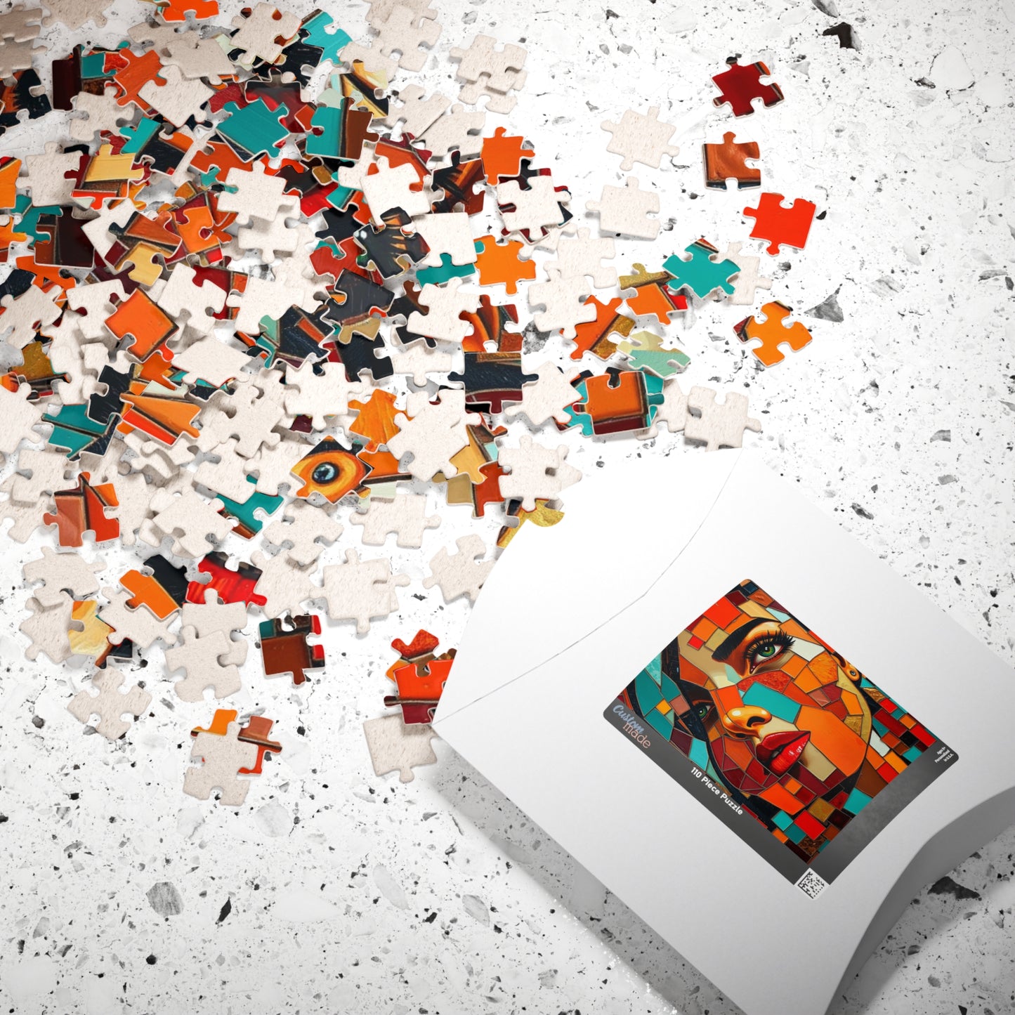 Mosaic Abstract Portrait Jigsaw Puzzle, 110-1014 Pieces Woman with Fragmented Face, Unique Gift for Art Lover, Family Fun, Creative Activity Puzzle The Puzzle Chest