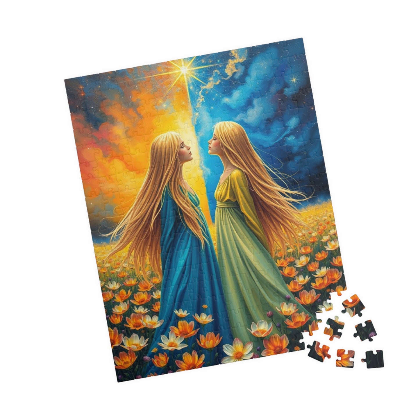 The Twins Enchanting Art Puzzle, Gemini Zodiac Sign Jigsaw Game, Ideal Family Fun Gift for Astrology Lover, Mindful Activity Brain Teaser Puzzle The Puzzle Chest