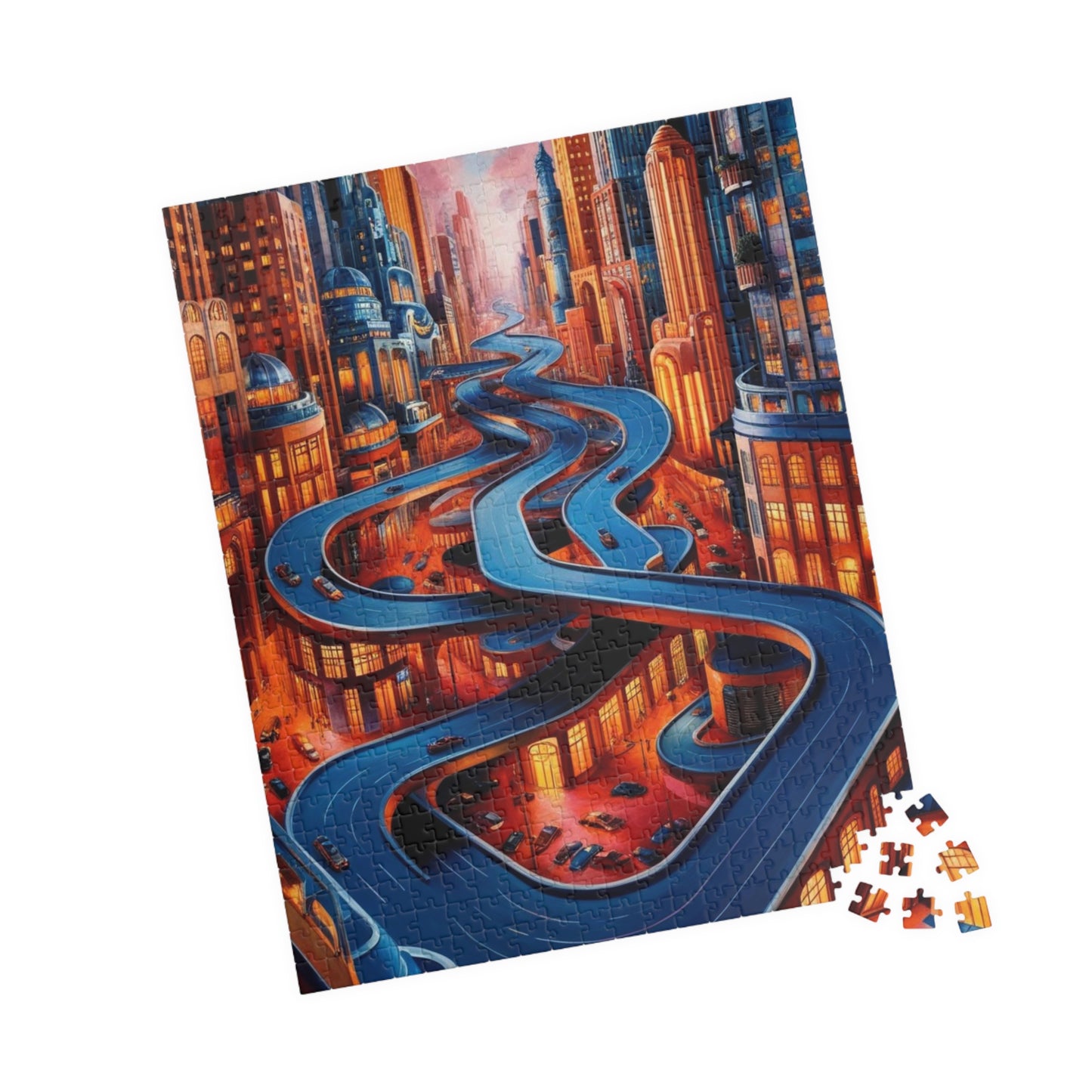 Surreal Cityscape Jigsaw Puzzle - 110, 252, 520, 1014-piece, Fun for Family Game Night, Unique Gift for Puzzle Lovers, Indoor Activities Puzzle The Puzzle Chest