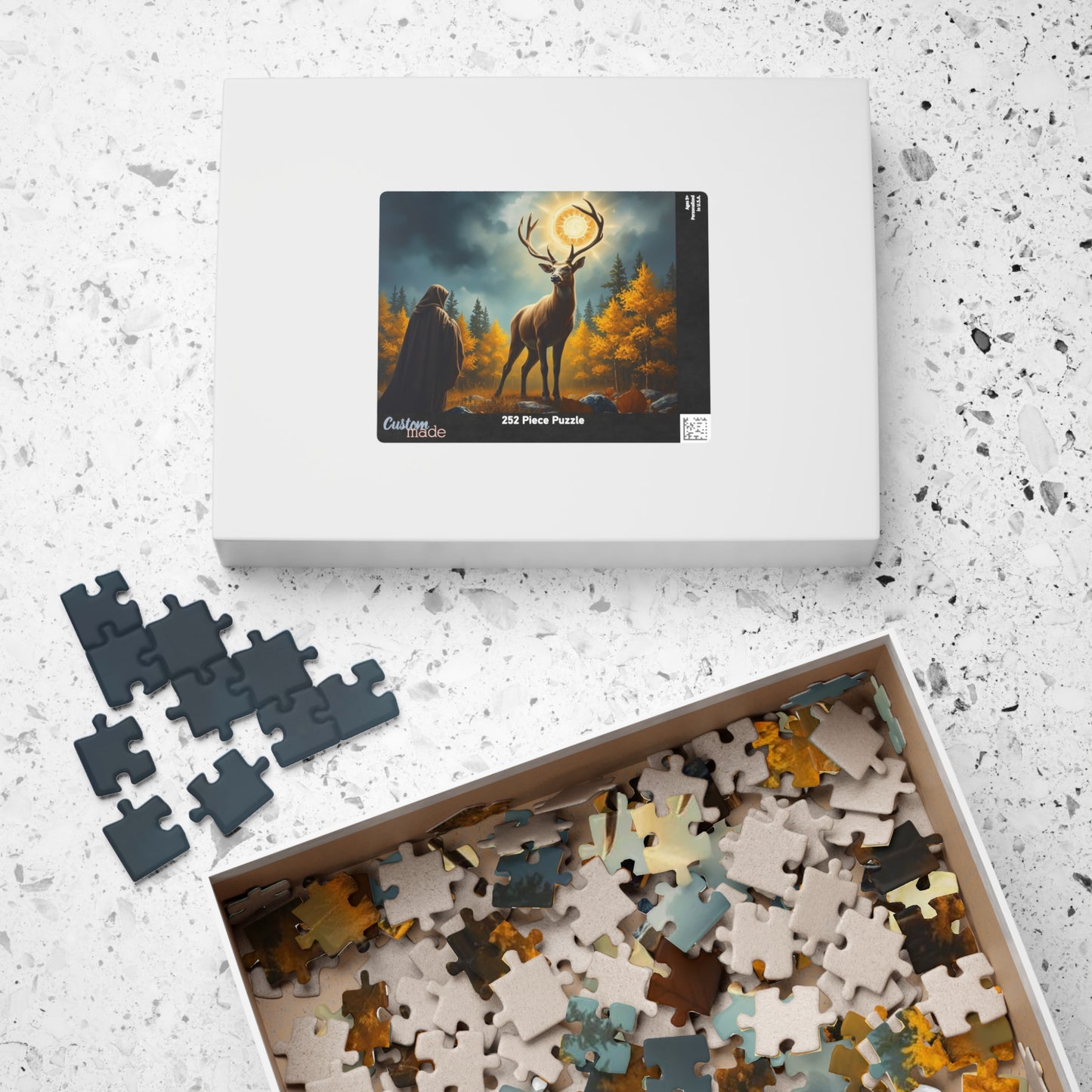 Mystical Deer Jigsaw Puzzle - Forest Scene, Gothic Puzzle, Dark Fantasy Puzzle Lover Gift for Solo Fun, Leisure Indoor Activity, Mindfulness Puzzle The Puzzle Chest