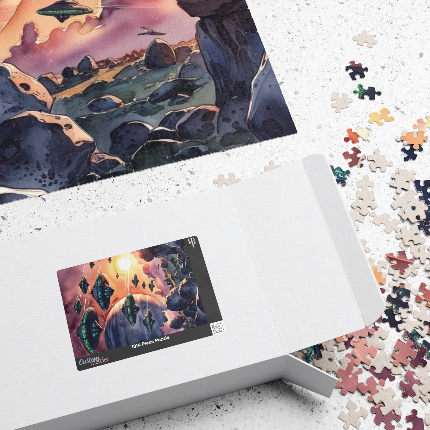 Space Fleet Puzzle, Alien Spaceship Jigsaw Game, Ringed Planet Asteroid Field Puzzle 110-1014 Piece, Sci-Fi Gift, Space Lover, Fun Hobby Puzzle The Puzzle Chest