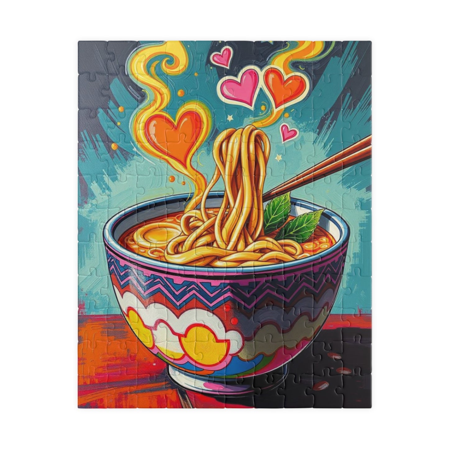 Noodle Bowl Puzzle - Pop Art Jigsaw Game, Colorful Food Art, Fun Family Activity, Creative Gift for Foodies, Cozy Night In, 110-1014 Pieces 110 pcs (Vertical) Puzzle The Puzzle Chest